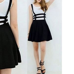 Black skirt with suspenders
